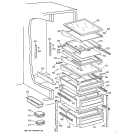 FRESH FOOD SHELVES Diagram and Parts List for TFG27PFXCBB  General Electric Refrigerator