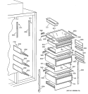 FRESH FOOD SECTION Diagram and Parts List for ZISW48DXA  General Electric Refrigerator