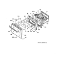 OVEN DOOR Diagram and Parts List for JKP18AT2AA  General Electric Wall Oven