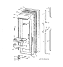 FRESH FOOD DOOR Diagram and Parts List for TFT27PRXCAA  General Electric Refrigerator