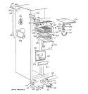 FREEZER SECTION Diagram and Parts List for ZISB36DXA  General Electric Refrigerator