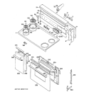 CONTROL PANEL, COOKTOP & DOORS Diagram and Parts List for JCS57V2WH  General Electric Range