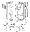 DOORS Diagram and Parts List for TFG25JRYAWW  General Electric Refrigerator