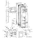 FREEZER DOOR Diagram and Parts List for TFG25PEYAWH  General Electric Refrigerator