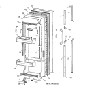 FRESH FOOD DOOR Diagram and Parts List for TFG25PEYAWH  General Electric Refrigerator