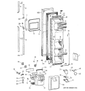 FREEZER DOOR Diagram and Parts List for TFT25PRYAAA  General Electric Refrigerator