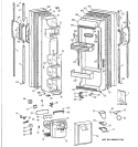 DOORS Diagram and Parts List for TFX25JRYAWW  General Electric Refrigerator