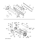 BACKSPLASH, BLOWER & DRIVE ASSEMBLY Diagram and Parts List for DDSR475ET3AA  General Electric Dryer