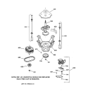 SUSPENSION, PUMP & DRIVE COMPONENTS Diagram and Parts List for WISR106DT5WW  General Electric Washer