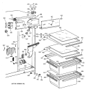 FRESH FOOD SECTION Diagram and Parts List for TFX20NWXDWH  General Electric Refrigerator