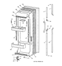 FRESH FOOD DOOR Diagram and Parts List for TFX22CRXDBB  General Electric Refrigerator