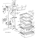 FRESH FOOD SECTION Diagram and Parts List for TFX22ZRXDAA  General Electric Refrigerator