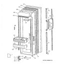 FRESH FOOD DOOR Diagram and Parts List for TFX27ZRXDBB  General Electric Refrigerator