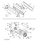 BACKSPLASH, BLOWER & DRIVE ASSEMBLY Diagram and Parts List for DDSR475GT3AA  General Electric Dryer