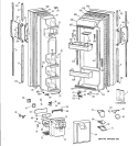 DOORS Diagram and Parts List for TFX25JWYDAA  General Electric Refrigerator