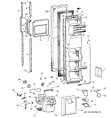 FREEZER DOOR Diagram and Parts List for TFX25ZRYDAA  General Electric Refrigerator