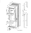 FRESH FOOD DOOR Diagram and Parts List for TFH22PRYAAA  General Electric Refrigerator