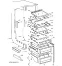 FRESH FOOD SHELVES Diagram and Parts List for TPG21BRXDBB  General Electric Refrigerator