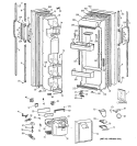 Part Location Diagram of WR78X8492 GE OUTER DOOR, FRESH FOOD, WHITE