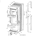 FRESH FOOD DOOR Diagram and Parts List for TFG25PEYDWH  General Electric Refrigerator
