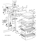 FRESH FOOD SECTION Diagram and Parts List for TFT22JWXDAA  General Electric Refrigerator