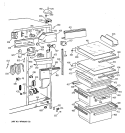 FRESH FOOD SECTION Diagram and Parts List for TFT25JWYDWW  General Electric Refrigerator