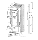 FRESH FOOD DOOR Diagram and Parts List for TFT25PRYDAA  General Electric Refrigerator