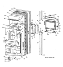 FRESH FOOD DOOR Diagram and Parts List for TFT27PFXDWW  General Electric Refrigerator
