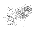 OVEN DOOR Diagram and Parts List for JKP45BW1BB  General Electric Wall Oven