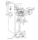 FREEZER SECTION Diagram and Parts List for ZIS42NWA  General Electric Refrigerator