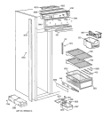 FREEZER SECTION Diagram and Parts List for ZIS42NWA  General Electric Refrigerator