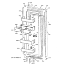 FRESH FOOD DOOR Diagram and Parts List for ZIS48NWA  General Electric Refrigerator