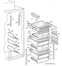 FRESH FOOD SECTION Diagram and Parts List for ZIS48NYA  General Electric Refrigerator