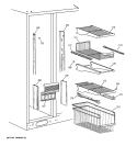 FREEZER SHELVES Diagram and Parts List for TFX30PRYEBB  General Electric Refrigerator