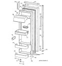 FRESH FOOD DOOR Diagram and Parts List for TPX24BRYEBB  General Electric Refrigerator