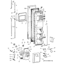 FREEZER DOOR Diagram and Parts List for TFK22PRXEAA  General Electric Refrigerator