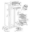 FREEZER SECTION Diagram and Parts List for ZIS42NXA  General Electric Refrigerator