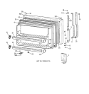 FREEZER DOOR Diagram and Parts List for TBX24JIZDRAA  General Electric Refrigerator