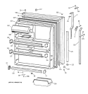 FRESH FOOD DOOR Diagram and Parts List for TBX21CIXJRBB  General Electric Refrigerator