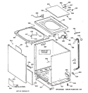 CABINET, COVER & FRONT PANEL Diagram and Parts List for WPXQ3090T6AA  General Electric Washer