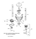 SUSPENSION, PUMP & DRIVE COMPONENTS Diagram and Parts List for WPXQ3090T6AA  General Electric Washer