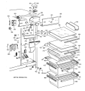 FRESH FOOD SECTION Diagram and Parts List for TFX25CRYFBB  General Electric Refrigerator