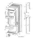 FRESH FOOD DOOR Diagram and Parts List for TFX25PRYFBB  General Electric Refrigerator