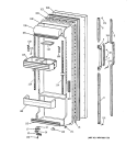 FRESH FOOD DOOR Diagram and Parts List for TFX25ZRYFWW  General Electric Refrigerator