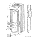FRESH FOOD DOOR Diagram and Parts List for TFX27ZRXFBB  General Electric Refrigerator