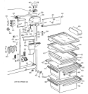 FRESH FOOD SECTION Diagram and Parts List for TFX27ZRXFBB  General Electric Refrigerator