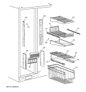 FREEZER SHELVES Diagram and Parts List for TPJ24PFZAWW  General Electric Refrigerator