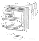 FRESH FOOD DOOR Diagram and Parts List for TBI18JIZHRWW  General Electric Refrigerator