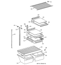 SHELF PARTS Diagram and Parts List for TBI18JIZHRWW  General Electric Refrigerator