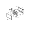 MICROWAVE OVEN DOOR Diagram and Parts List for JTP95BW2BB  General Electric Microwave Oven Combo